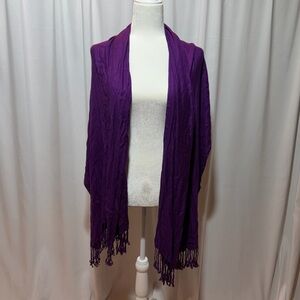 Purple Fringe Shawl